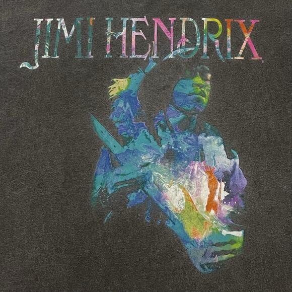 JIMI HENDRIX T Shirt Mens OS One Size Black Mineral Wash Classic Rock Tee - Picture 3 of 8